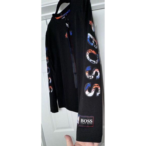 Hugo Boss New York Knicks Long Sleeve Shirt - NWT‎ - Medium Black with Lanyard - Picture 9 of 15